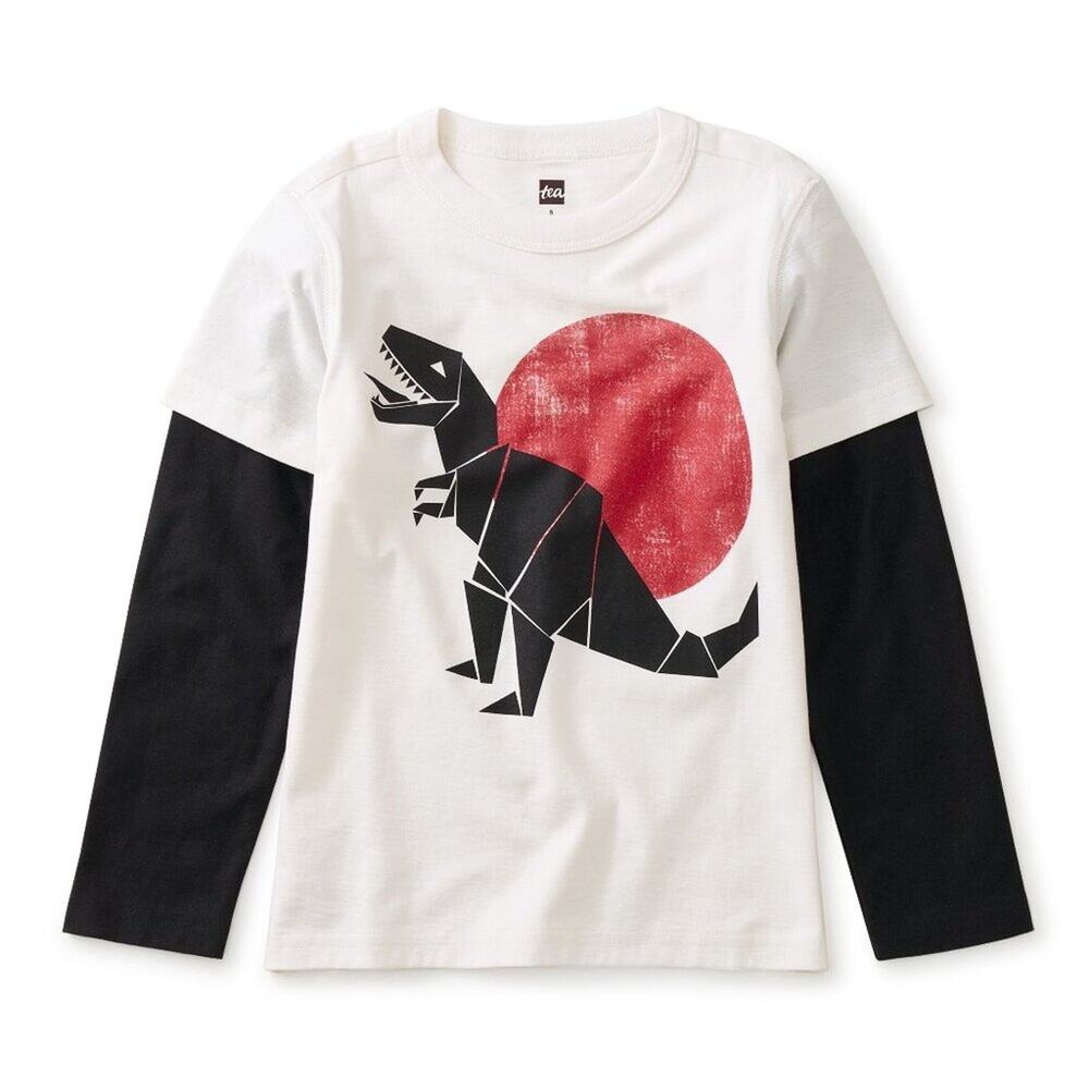 Tea Collection T-Rex Layered Graphic Tee, 3 - NWT